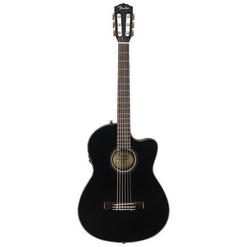 Guitarra Electroacústica Cn-140sce Nylon Fender Negro Con Estuche Rigido