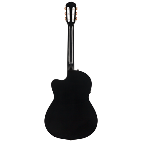 Guitarra Electroacústica Cn-140sce Nylon Fender Negro Con Estuche Rigido