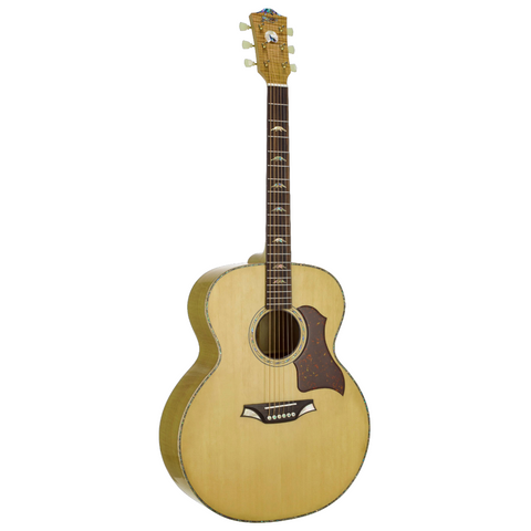 Guitarra Electroacústica Bromo Jumbo Con Funda Y Soporte Ban7e