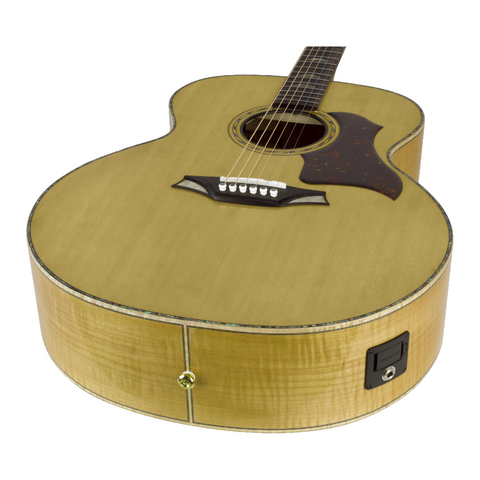 Guitarra Electroacústica Bromo Jumbo Con Funda Y Soporte Ban7e