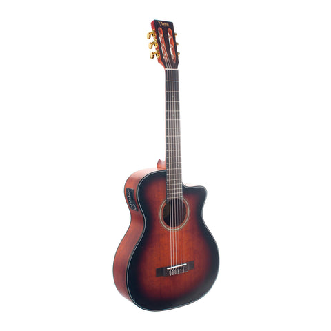 Guitarra Electroacústica Valencia 4/4 Cuerdas Nylon Sunburst