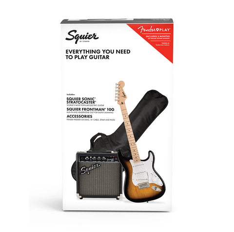 Guitarra Eléctrica En Combo Fender Squier Sonic Sunburst