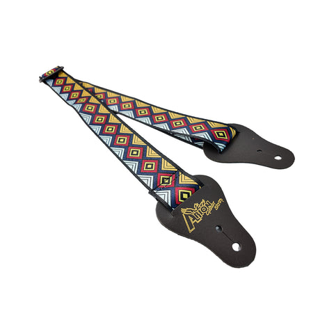 Correa Para Guitarra Multicolor Rombo Tricolor