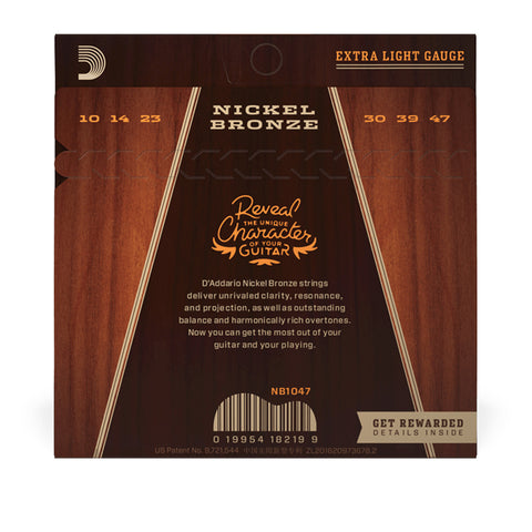Set De Cuerdas Para Guitarra Acustica Daddario Nb Calibre 10-47