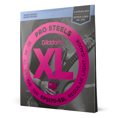 Set De 6 Cuerdas Para Bajo D'addario Calibre 32/130 Eps 170-6SL