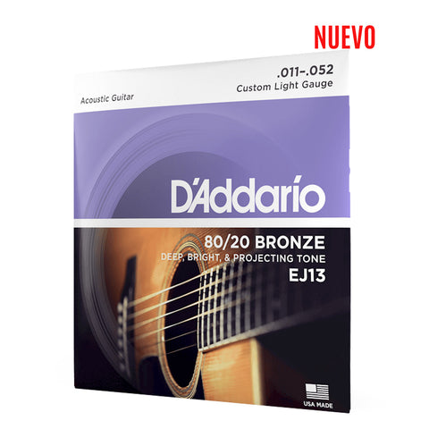 Set De Cuerdas Para Guitarra Acustica D'addario Ej13