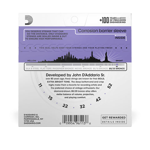 Set De Cuerdas Para Guitarra Acustica D'addario Ej13