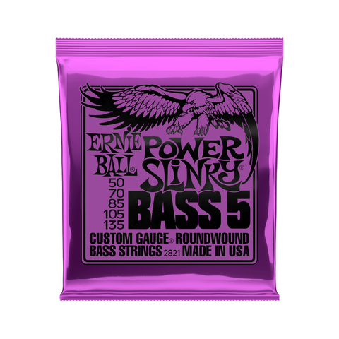 Set De 5 Cuerdas Para Bajo Power Slinky Nw (50-135) Ernie Ball P02821
