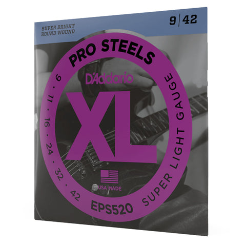 D'ADDARIO ELECTRIC GUITAR STRING SET CALIBER 9/42 EPS520