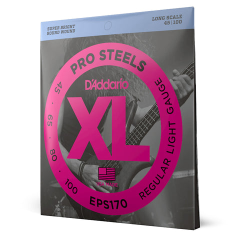 Set De 4 Cuerdas Para Bajo D'addario Calibre 45/100 Eps170