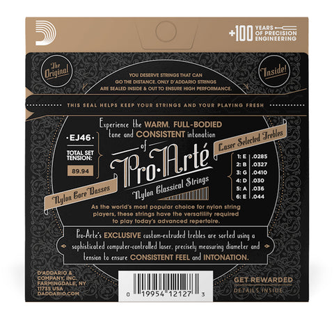 Set De Cuerdas Para Guitarra Clasica D´Addario Proarte Ej46 Tensión Alta