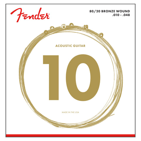 Set De Cuerdas Para Guitarra Acustica Fender Calibre 10-48