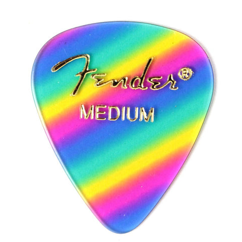 Picks Fender En Celuloide Medios 12 Und Arcoiris