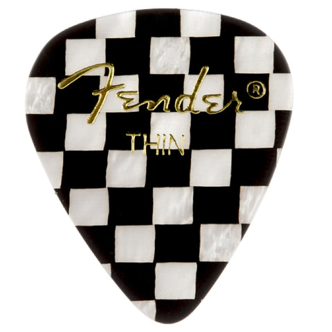 Picks Fender En Celuloide Delgados 12 Und Ajedrez