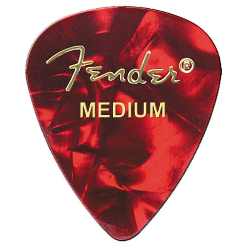 Picks Fender En Celuloide Medios 12 Und Rojo Nacarado