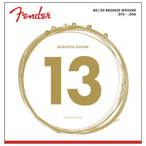 Set De Cuerdas Para Guitarra Acustica Fender En Bronce Calibre 13/56