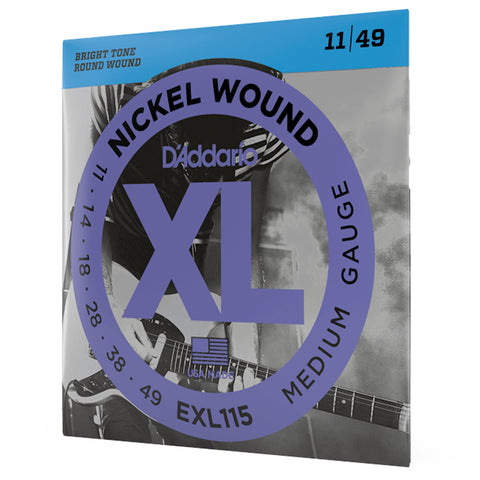 Set De Cuerdas Para Guitarra Electrica D'addario Calibre 11/49 Exl115