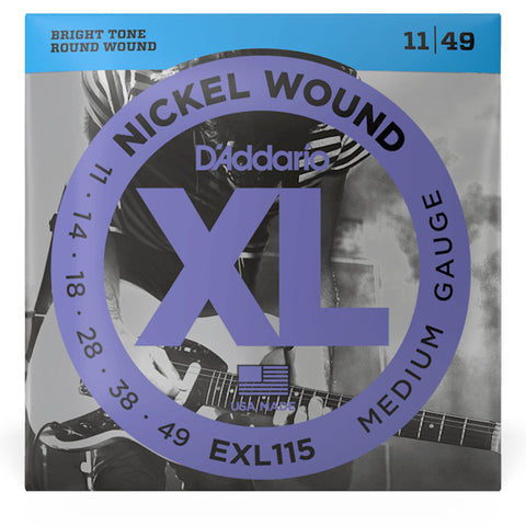Set De Cuerdas Para Guitarra Electrica D'addario Calibre 11/49 Exl115