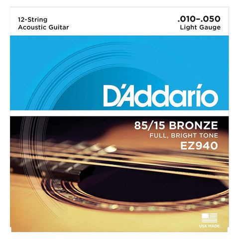 Set De Cuerdas Para Guitarra Acústica D'addario Calibre 10/50 Ez940.