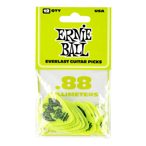 Picks Ernie Ball Everlast Calibre 88mm P09191 Verde 12 Uni