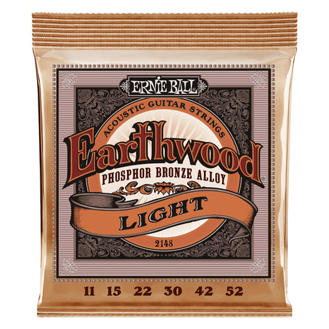 ERNIE BALL EARTHWOOD ACOUSTIC GUITAR STRING SET CALIBER 11/52.