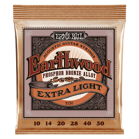 ERNIE BALL EARTHWOOD ALLOY ACOUSTIC GUITAR STRING SET 10/50 GAUGE.