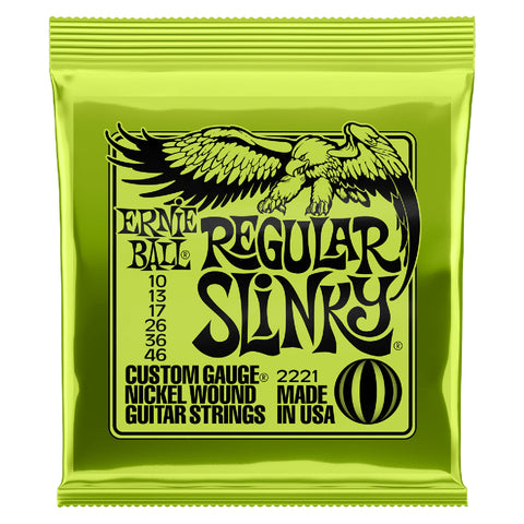 ERNIE BALL SLINKY 10/46 GAUGE ELECTRIC GUITAR STRING SET.