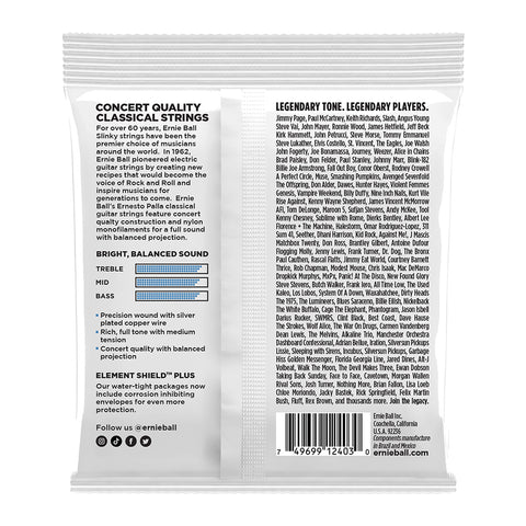 Set De Cuerdas Para Guitarra Clasica Ernie Ball Tension Media P02403