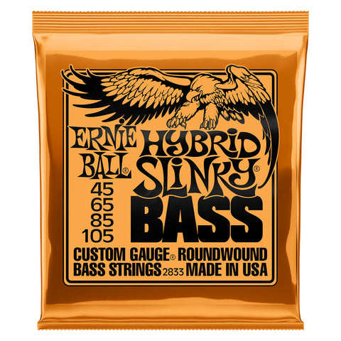 SET OF 4 STRINGS FOR ERNIE BALL SLINKY HYBRID ELECTRIC BASS 45/105 CALIBER.