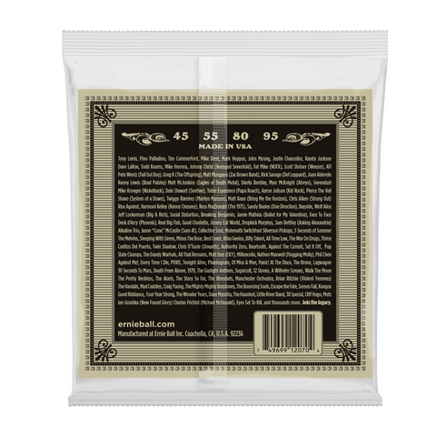 Set 4 Cuerdas Para Bajo Acústico Ernie Ball 45/95