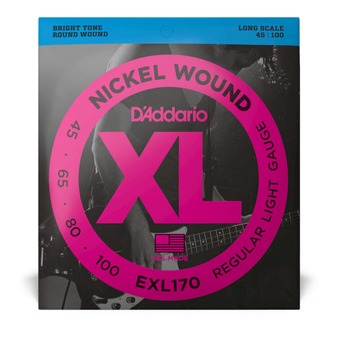 Set De Cuerdas Para Bajo D'addario Calibre 45/100 Exl170