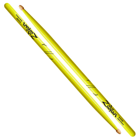 Baquetas Zildjian 5a Punta De Madera Amarillo Neon