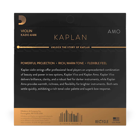 Set De Cuerdas Para Violin 4/4 Kaplan Amo Daddario Ka310 4/4m