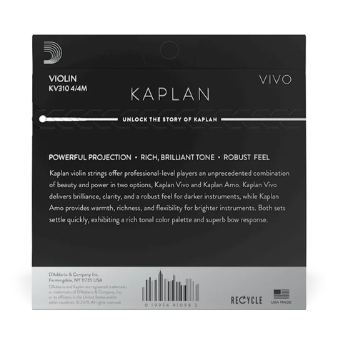 Set De Cuerdas Para Violín 4/4 Kaplan Vivo Daddario Kv310 4/4m