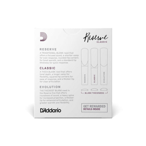 Caña Para Clarinete D'addario Sib Reserve Classic #2.5