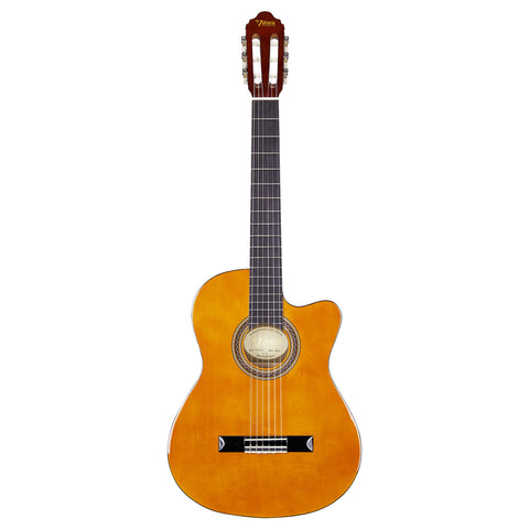 Guitarra Clásica Valencia Cuerpo Delgado Con Cutaway Vc104tc Natural