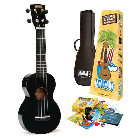 Ukulele Soprano Mahalo Negro Incluye Accesorios