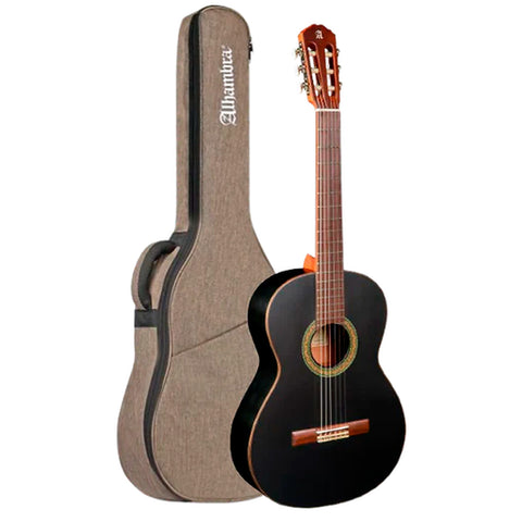 Guitarra Clásica Alhambra 1c Negro Satin Con Funda