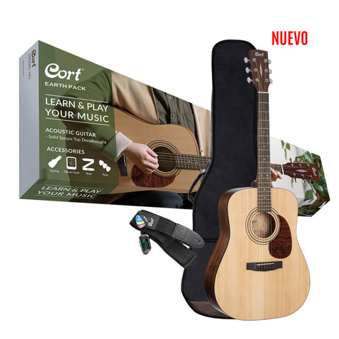 Guitarra Acústica Cort Earth 60 Tipo Folk En Combo