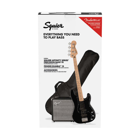 SQUIER AFFINITY ELECTRIC BASS IN COMBO PRECISION BASS PJ MN BLACK