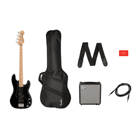 SQUIER AFFINITY ELECTRIC BASS IN COMBO PRECISION BASS PJ MN BLACK