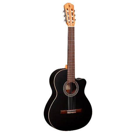 Guitarra Electroacústica Nylon Alhambra Cw Ez Black Satin