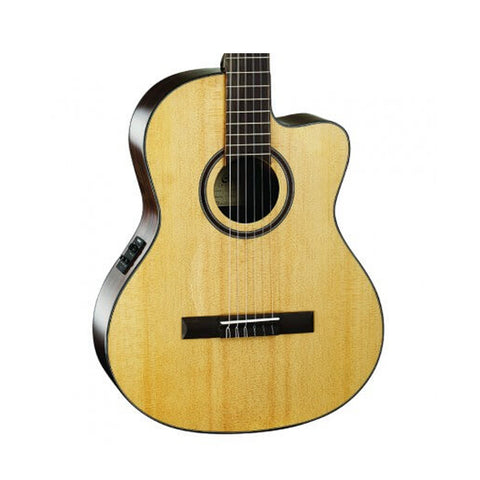 Guitarra Electroacústica Cort De Nylon Ac160CF Natural Lacada