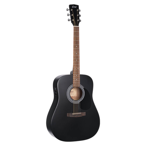 Guitarra Electroacústica Cort Con Cuerdas De Acero Ad810e Bks Negra Con Estuche