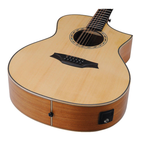 Guitarra Electroacústica Bromo 12 Cuerdas Bat4ce12 Con Funda