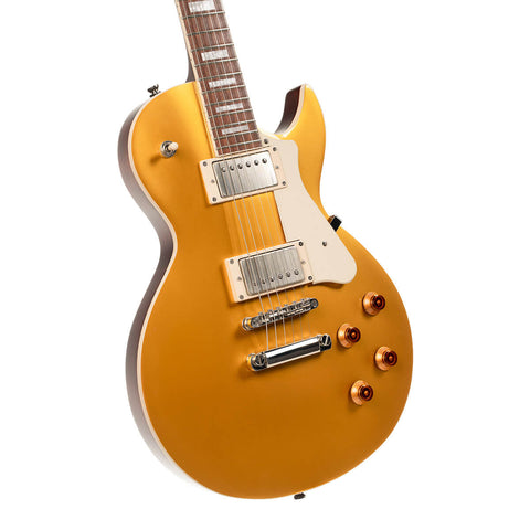 Guitarra Eléctrica Cort Cr200 Dorada Top