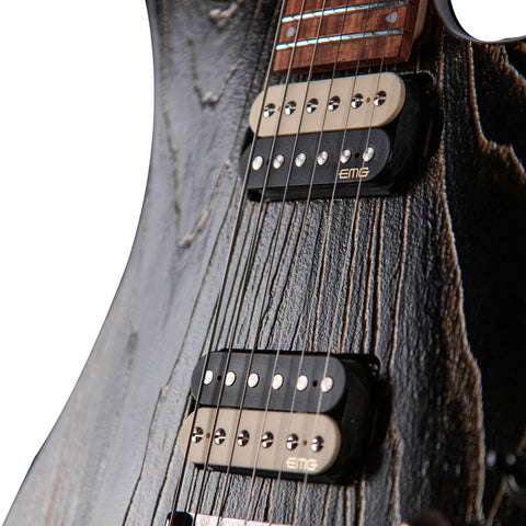 Guitarra Eléctrica Cort Kx300 Etched Negra Líneas Doradas