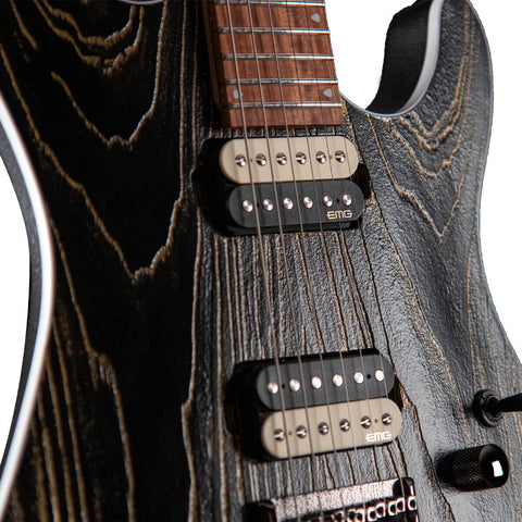 Guitarra Eléctrica Cort Kx300 Etched Negra Líneas Doradas