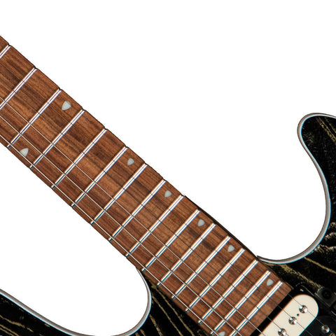 Guitarra Eléctrica Cort Kx300 Etched Negra Líneas Doradas