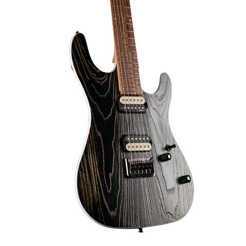 Guitarra Eléctrica Cort Kx300 Etched Negra Líneas Doradas